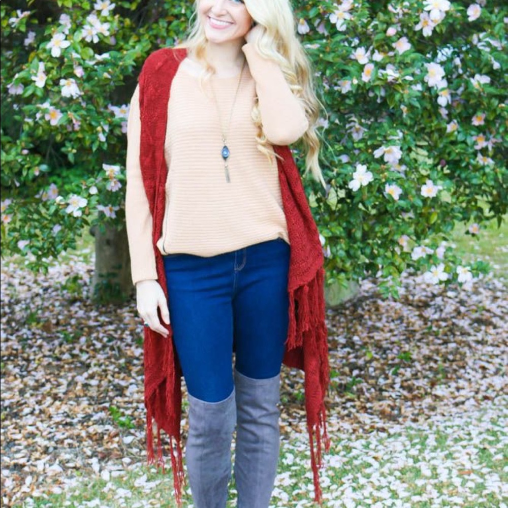 Bodeau Boho fringe vest size M